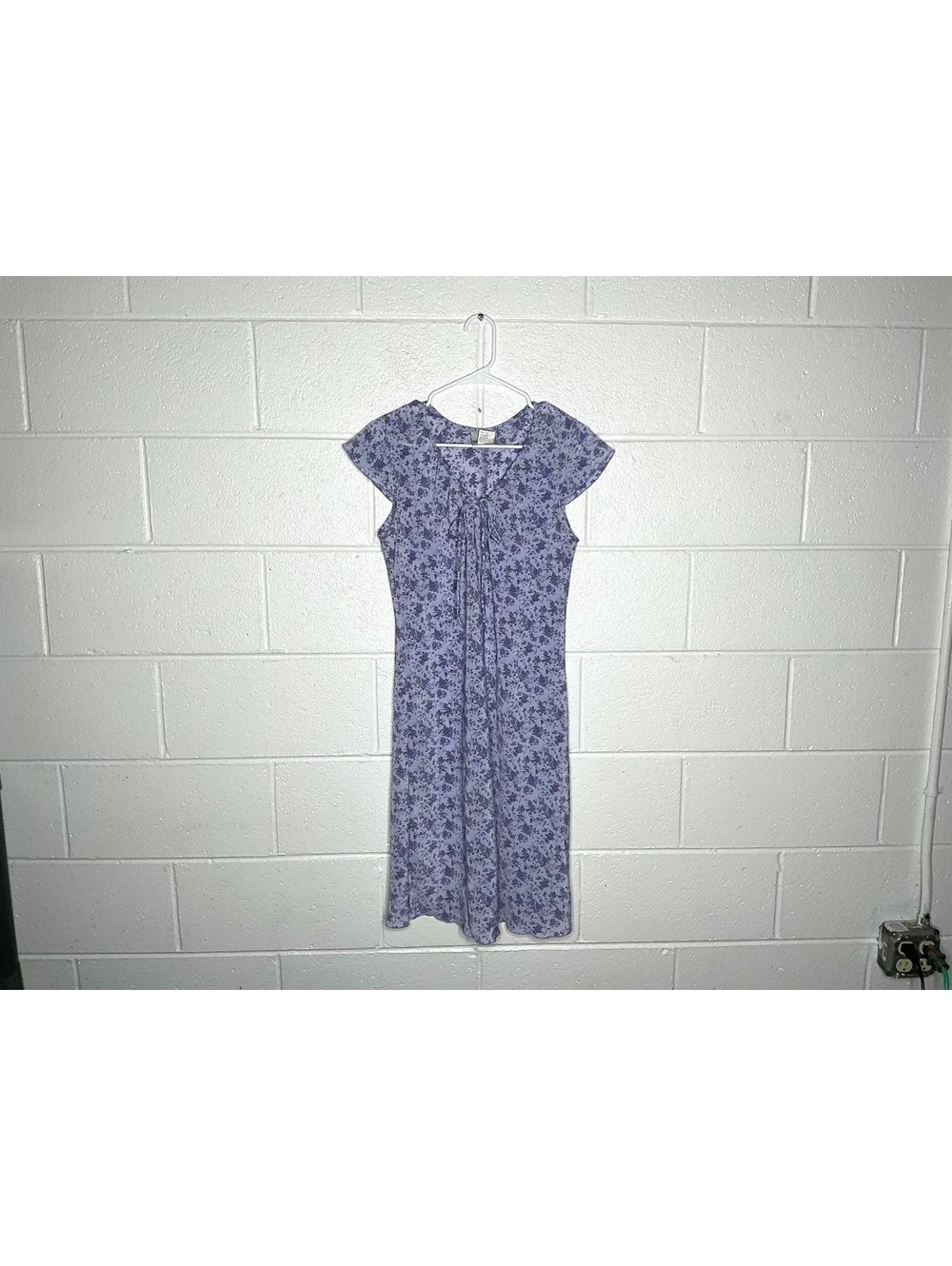 Vintage Fashion Bug Purple Floral Cap Sleeve Dress